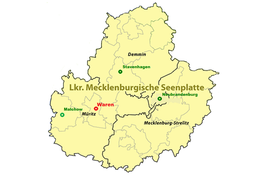 Karte Mecklenburgische Seenplatte